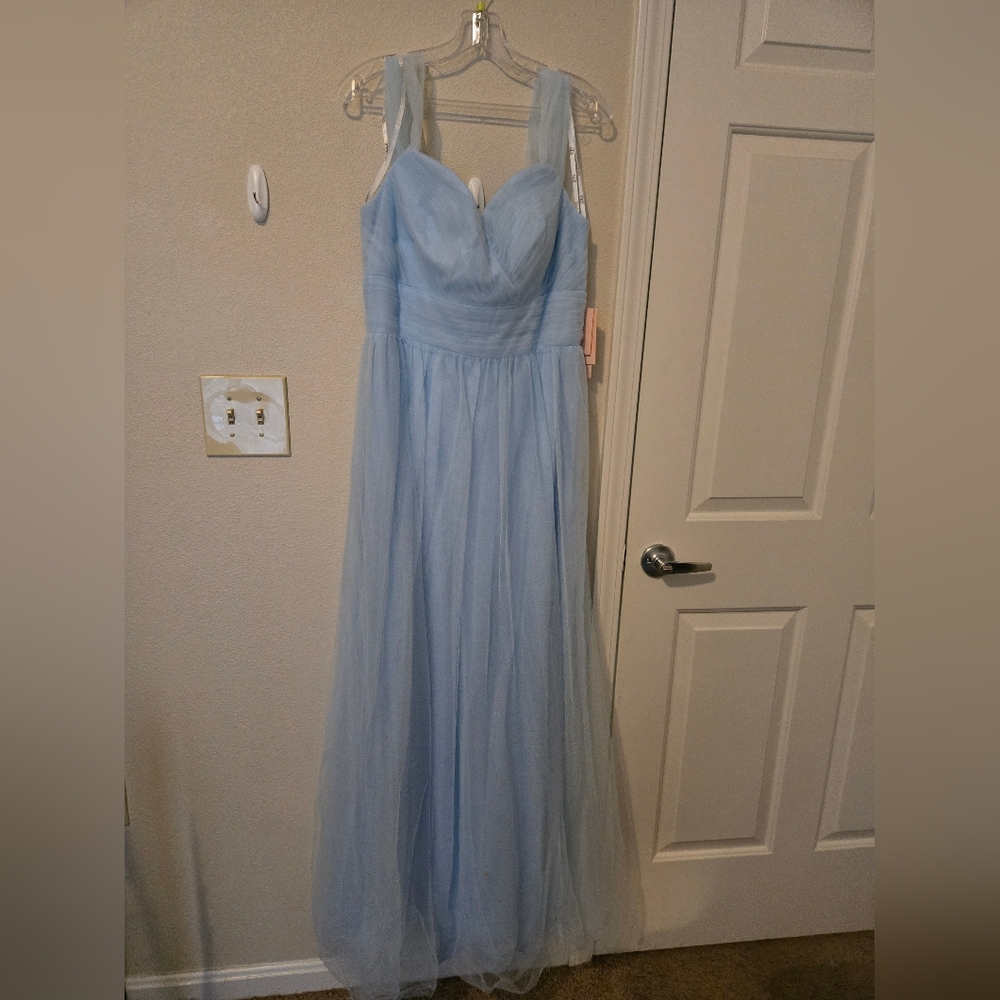 Light blue off shoulder formal dress XL